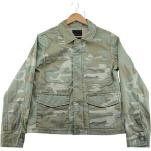 Sanctuary Standard Surplus Camo Utility Jacket Womens Medium Military Zip Front